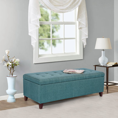 Kavanaugh Linen Blend Upholstered Storage Bench