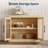 35.4" Sideboard Buffet Cabinet with Storage, Mid Century Modern Accent Cabinet with 2 Glass Doors, Wood Coffee Bar Media Console Credenza for Living Room, Kitchen, Hallway