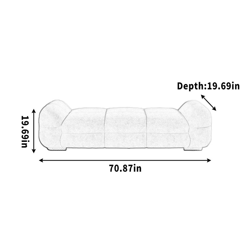 Coussin de banc, Rose, H 19,69 po x l 70,87 po x P 19,69 po