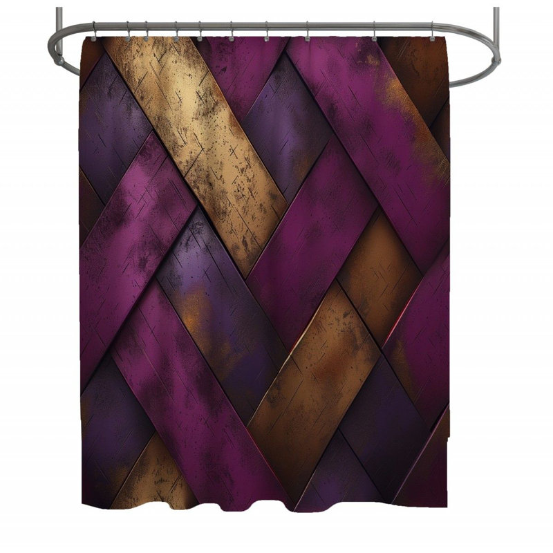 Herringbone Pattern Art Geometric Shower Curtain, 93"H x 70"W