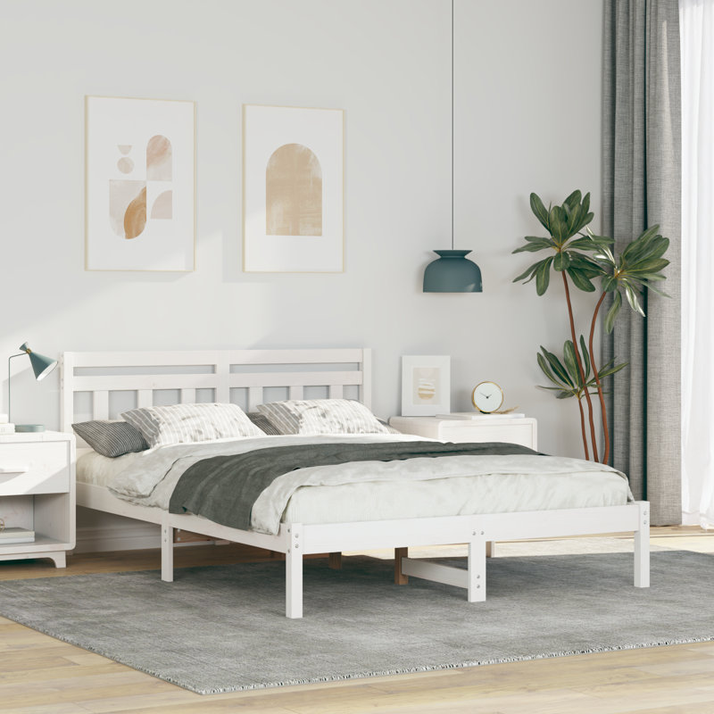 Solid Wood Bed, White