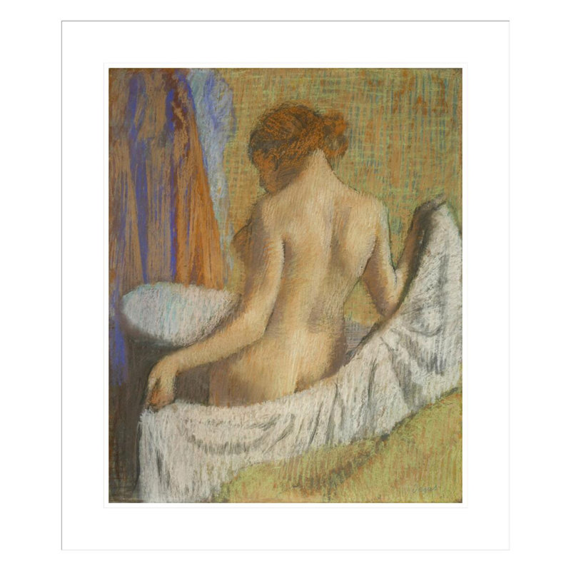 «After the Bath» par Edgar Degas, impression giclée sur cadre, H 27,41 po x l 23,5 po