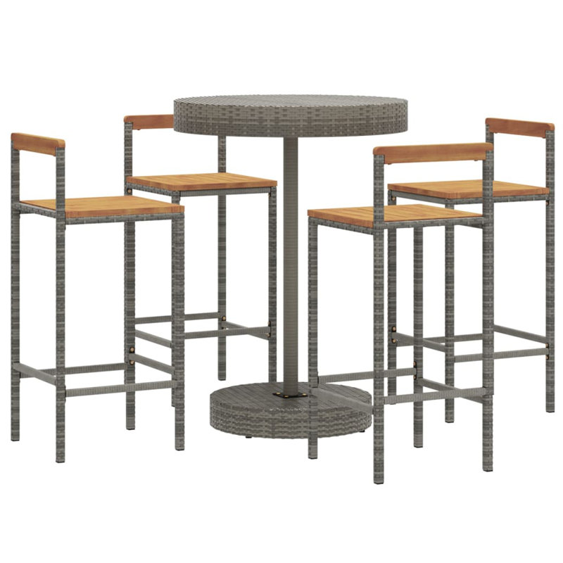 Tabouret de bar et table de bistro, gris