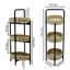 3 tables d'appoint tissées à la main avec structure en métal et rangement amovible, pour l'organisation des collations dans la cuisine de la chambre à coucher-133252776