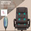 Chaise vibrante brune avec 6, réglable, inclinable, repose-pieds pour bureau d'ordinateur à hauteur réglable et massage chauffant, similicuir