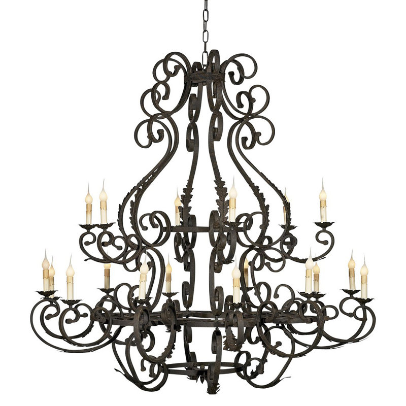 French 18 - Light Chandelier, Flat Black