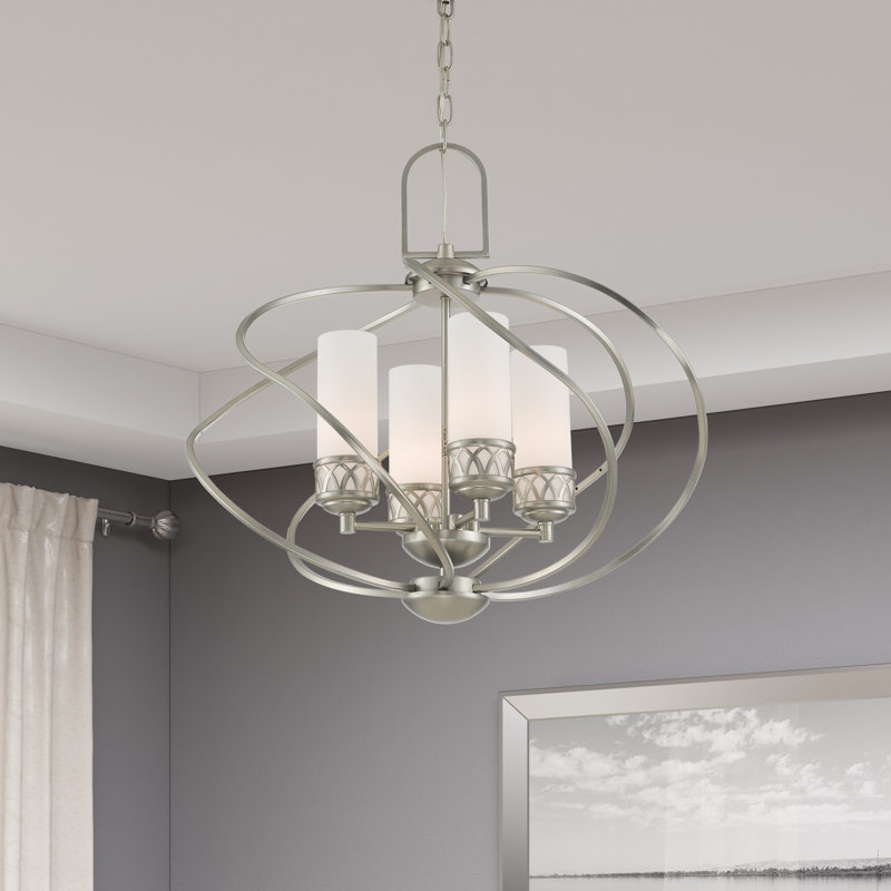 Wallasey 4 - Light Unique/Statement Pendant, Brushed Nickel