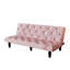Lit en velours rose avec profondeur de 66 pouces, cadre, 3 positions réglables, rembourrage en mousse à haute élasticité, s'adapte à tous les lits décoratifs, engrenages pour passer, conception, soutien, coussins de siège relaxants-1418480284