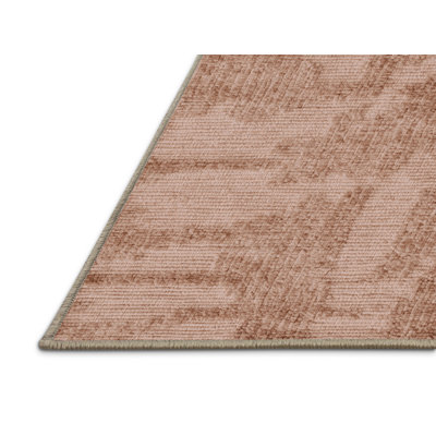 Machine Washable Abstract Brown Area Rug