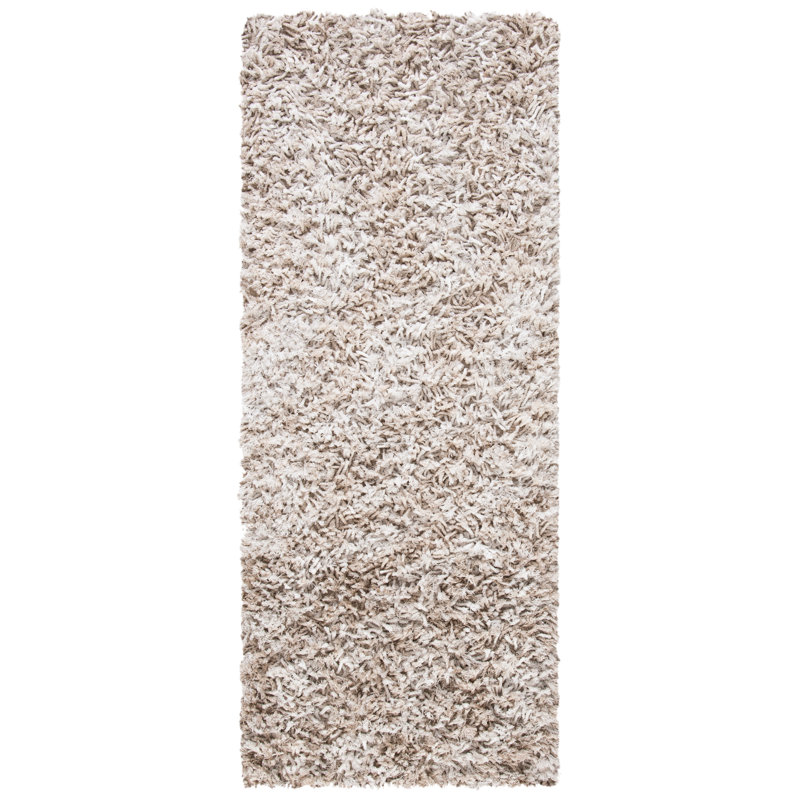 Tapis beige / ivoire fait à la main Plumlee, Tapis de couloir 2 pi 3 po x 6 pi