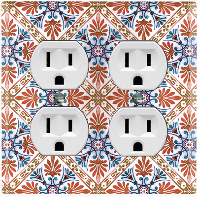 Patterned 2 - Gang Duplex Outlet Standard Wall Plate