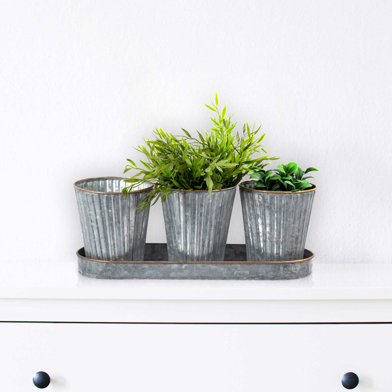 Ensemble de pot de fleurs en métal Ryalson