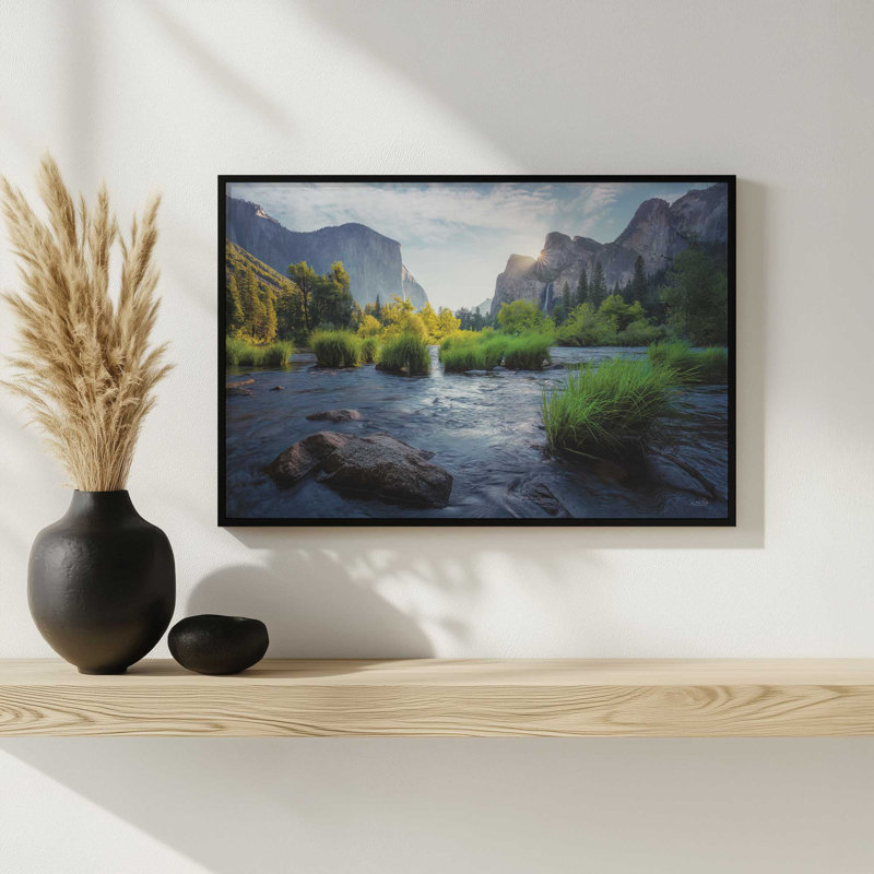 «Yosemite Valley» par Martin Podt, reproduction d'art, Brown, Framed Print, 48 W x 32 H