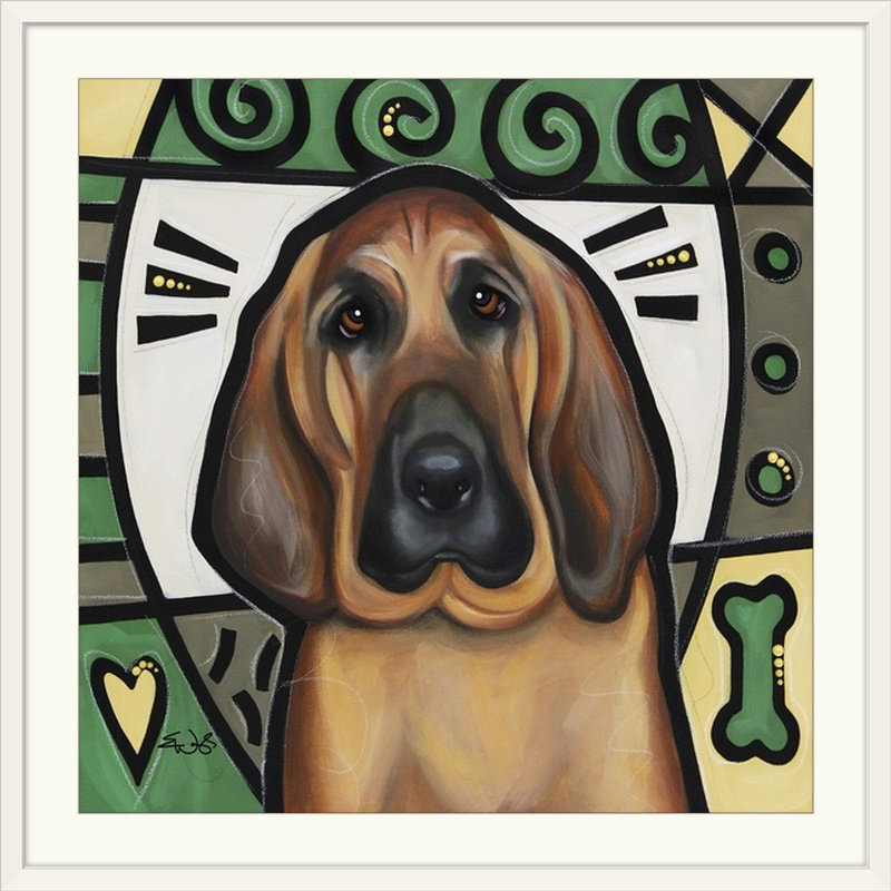 «Blood Hound Pop Art» par Dunadry, impression, H 35 po x l 35 po x P 1,5 po, Toile