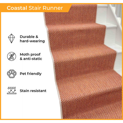 Stair Runner Solid Colour Flatweave Area Rug