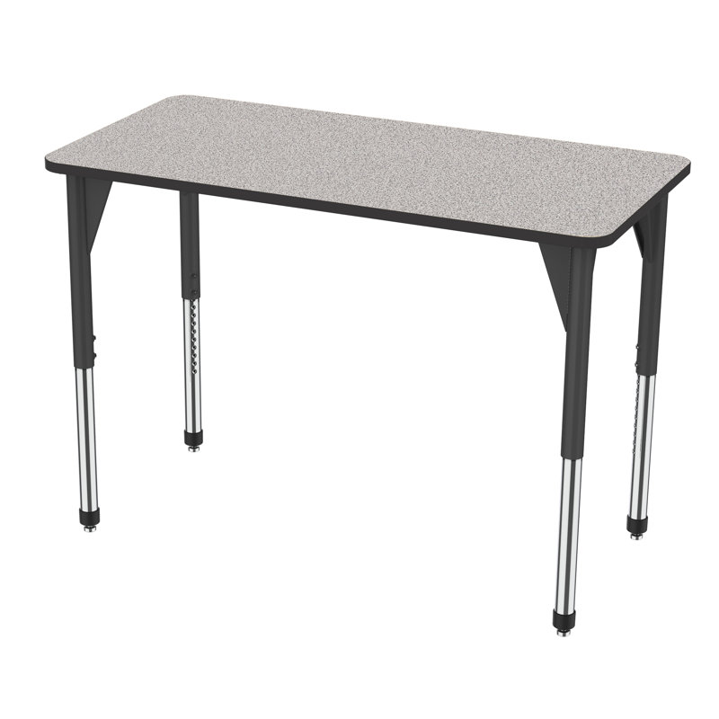 Table d'activité rectangulaire à hauteur réglable Premier Series, H 42 po x l 30 po x L 60 po, Noir, Gris nebula