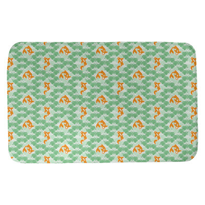 Tapis pour salle de bain à poissons vagues koi Leffel