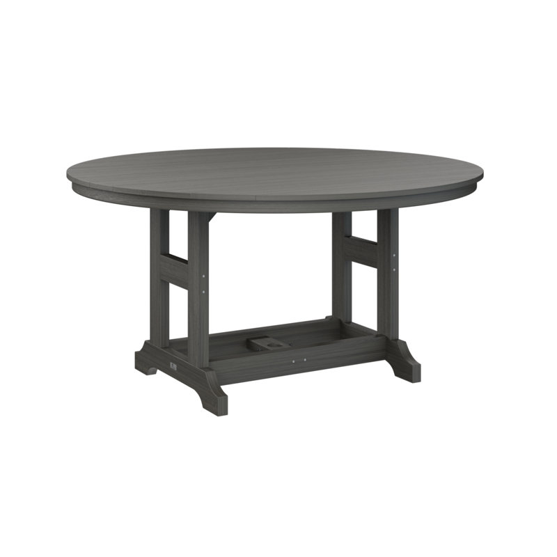 Table de salle à manger ronde Berlin, Gris côtier, H 35,5 po x l 60 po x P 60 po