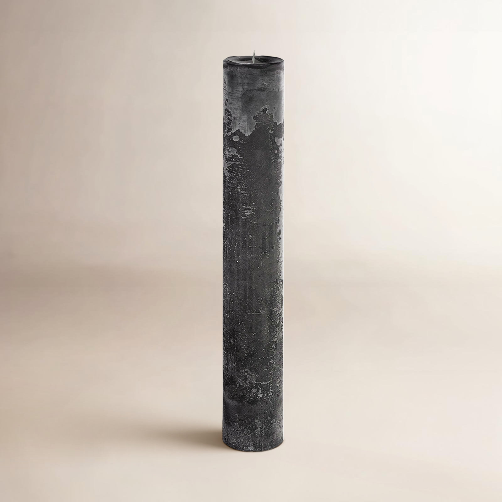 Unscented Pillar Candle, Black, 17.75" H x 2.75" W x 2.75" D