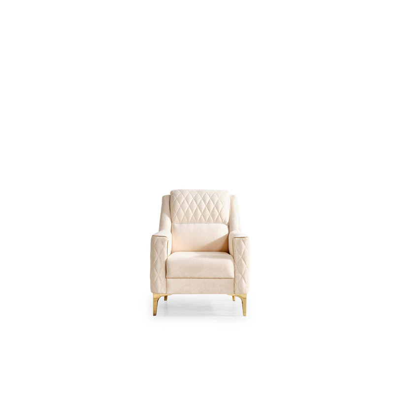 Chaise de style moderne Luna, Ivoire ivoire