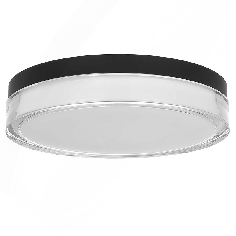 Plafonnier encastré 12 po à DEL noir intégré, Noir, H 2,5 po x l 12 po x P 12 po