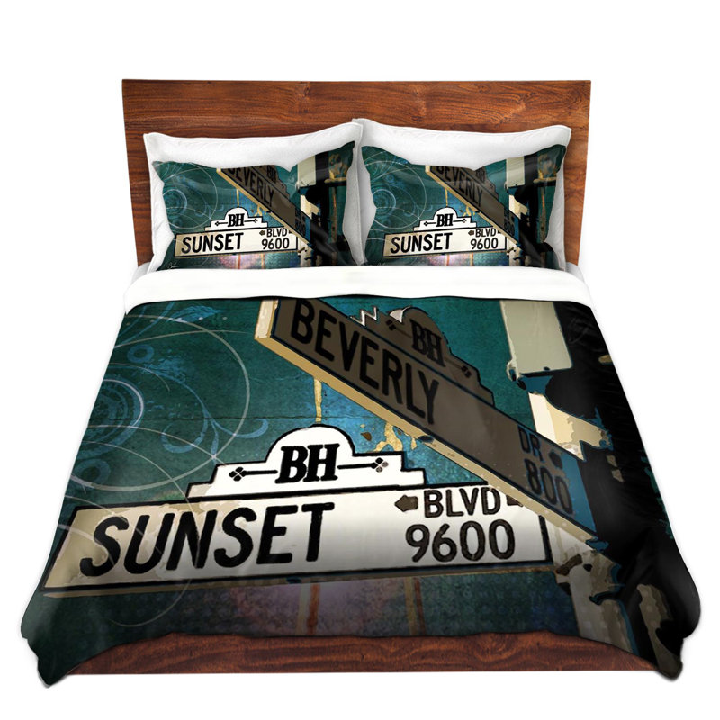 Ensemble de housse de couette coucher de soleil blvd, Housse de couette très grand + 2 taies décoratives