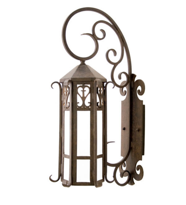 Caprice Wall Light, Antique Rust, Clear Acrylic