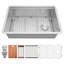 Évier de cuisine encastré en acier inoxydable de calibre 16 noir 28 po x l 18 po-117542347