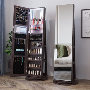 Modern A-Classic Pure Rectangular Freestanding Jewelry Cabinet - Elegant Storage Solution For Mother's Day!