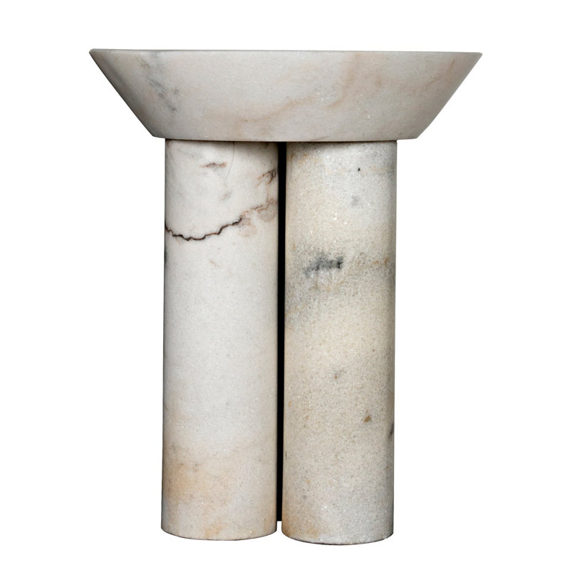 Nox Marble End Table, White
