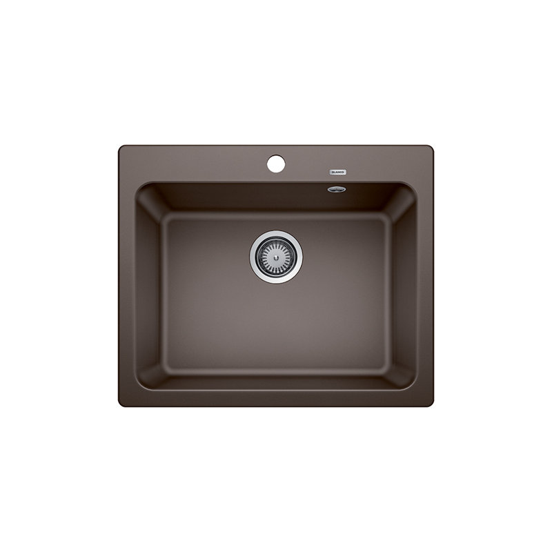 Naya Single Bowl Inset Kitchen Sink, Coffee