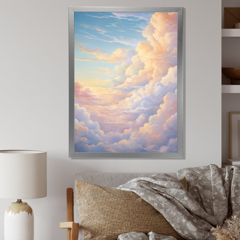 «White Sky Pure Elegance VI», reproduction d'art sur toile, H 32 po x l 24 po x P 1 po, Cadre photo argenté