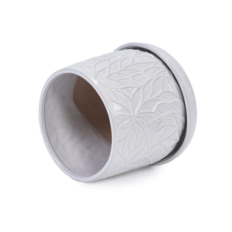 Indoor/Outdoor Modern Ceramic Pot Planter, White