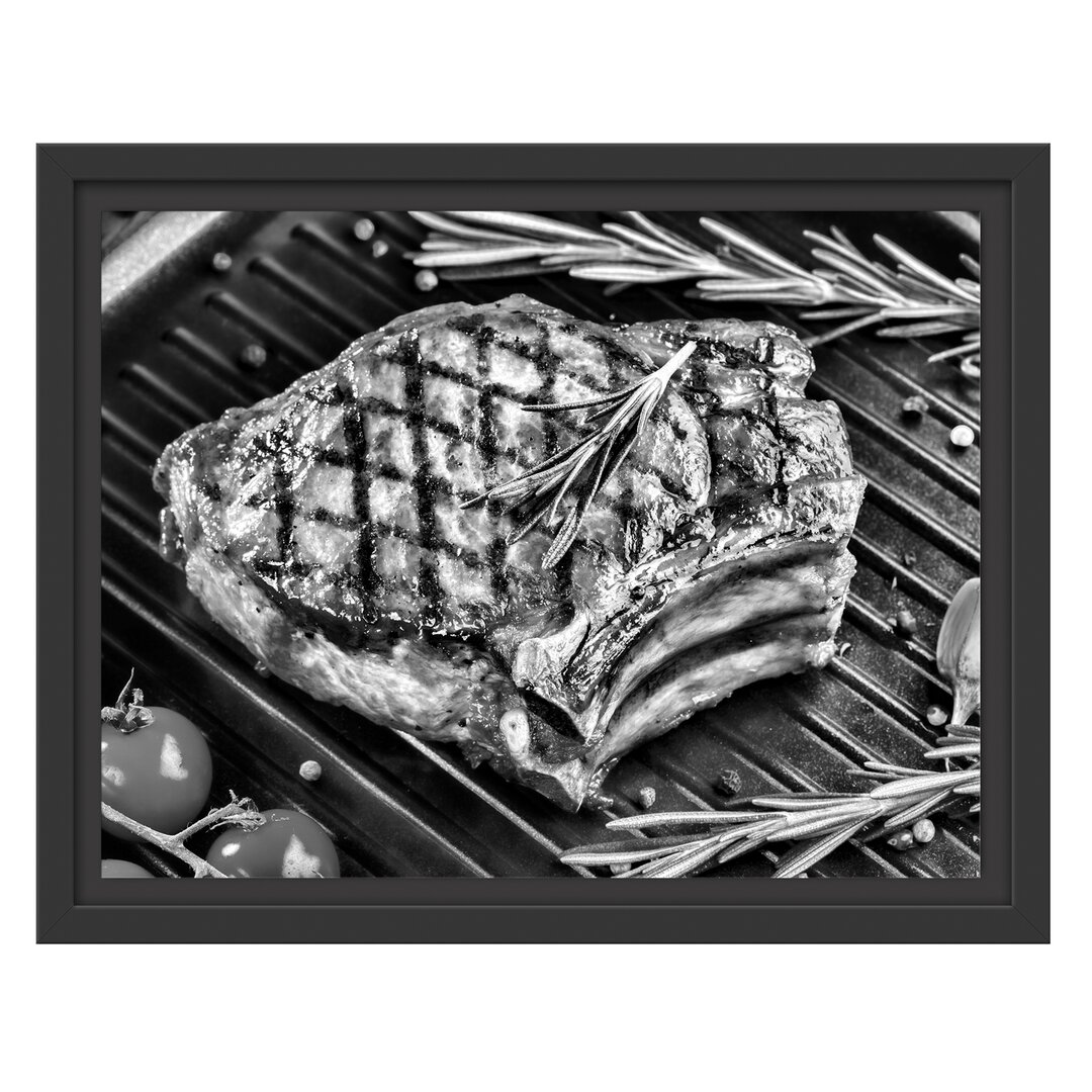 Gerahmtes Wandbild Steak Rumpsteak Fleisch