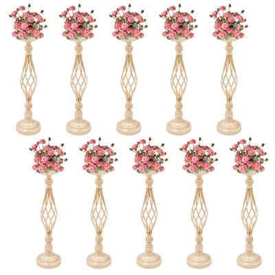 10Pcs Freestanding Metal Twist Flower Vase Arrangement Stand Candle Holders For Wedding Reception Parties
