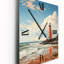 Illustration rétro de plage, phare et plage - horloge murale moderne-99638695