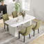 Rectangle Double Pedestal Dining Set with Cream Style Dining Table-74849902-74849810
