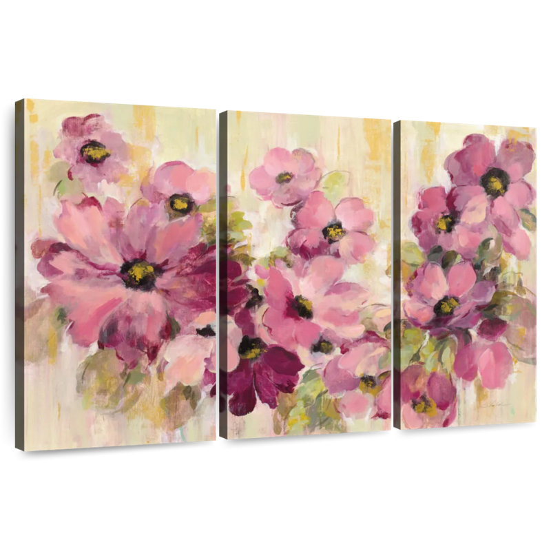 Harnek Pink And Green Bloom, 20" H x 33" W