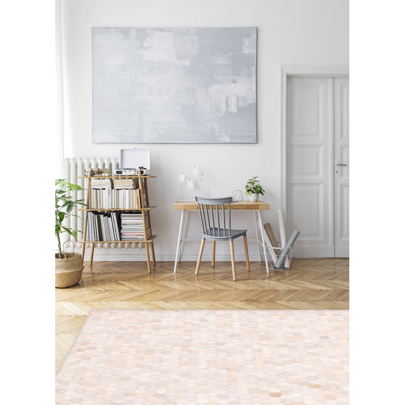 Cowhide Patchwork Ivory Rug 6'0" x 6'0"
