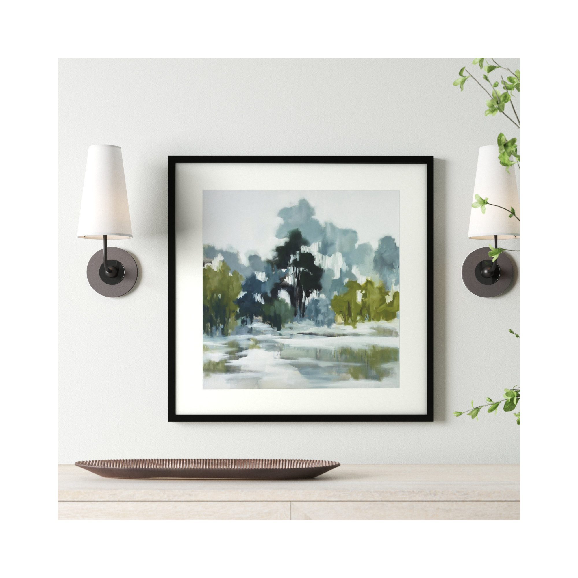 Reflections by Jacqueline Ellens, Black Framed Paper, 25" H x 25" W
