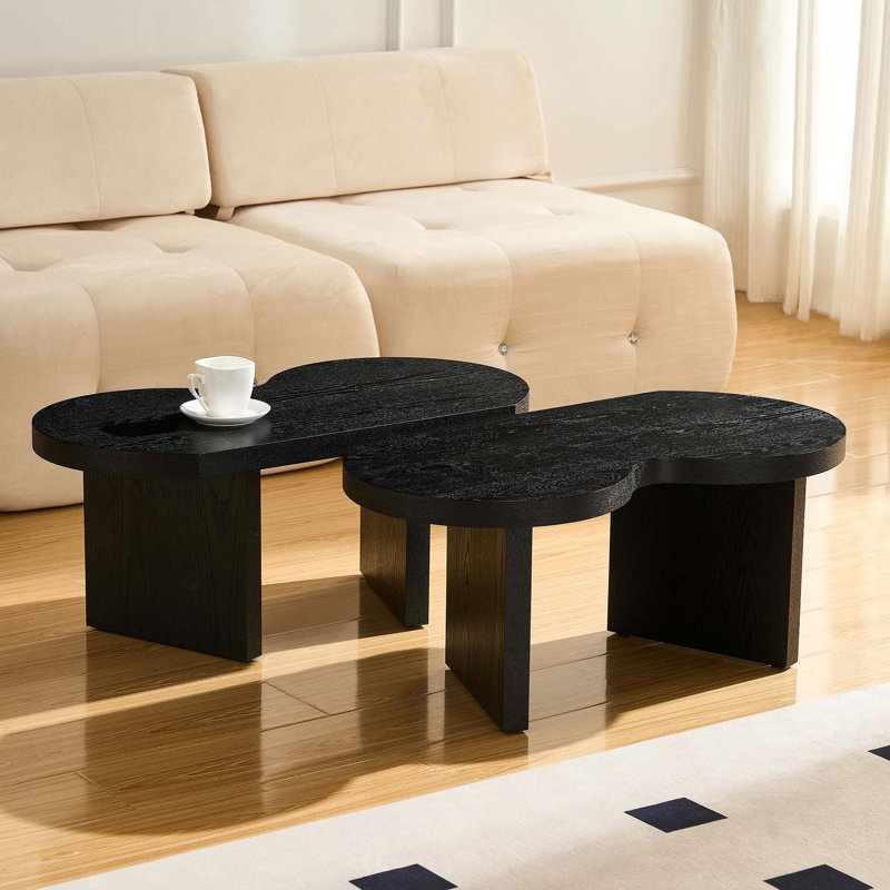 MDF Butterfly-Shaped Coffee Table, Black