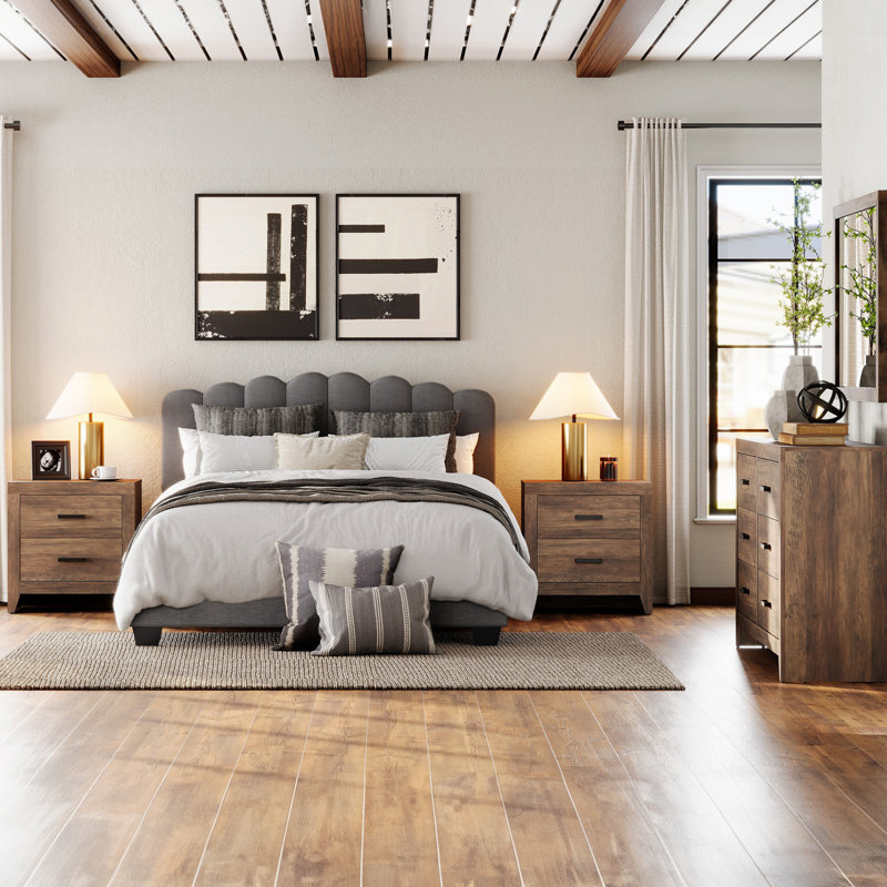 3 Piece  Dresser And Nightstand Set For Bedroom, Brown