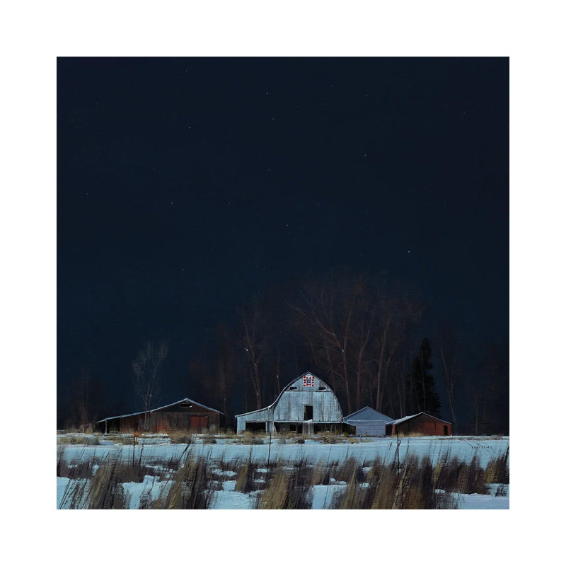 Quilt Trail Pattern By Moonlight by Ben Bauer - Wrapped Canvas Print, 30.48 cm H x 30.48 cm W