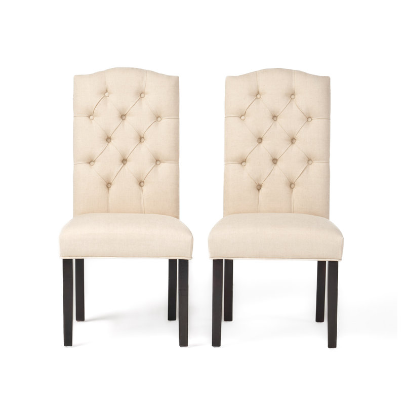 Ethylene Tufted Parsons Chair, Polyester Blend Teal Green, Black