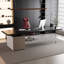Black+Clear Rectangular Solid + Manufactured Wood+Acrylic with 2 drawers desk-364277570