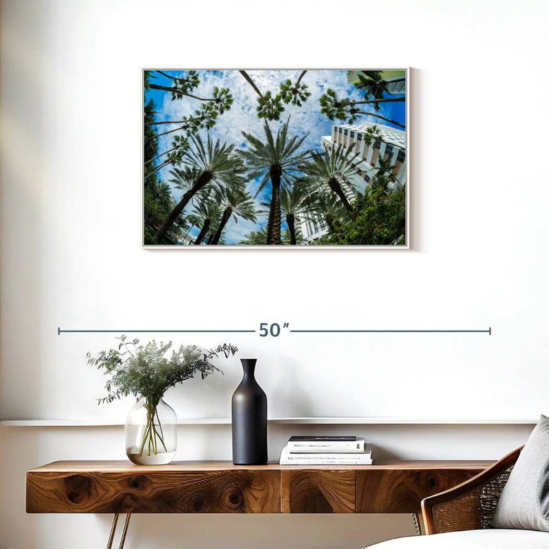 Palmiers de Miami, Cadre flottant blanc, 31 po x 21 po