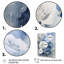 Art floral sur toile rose, impression de fleur bleu crème-837258499-837258509