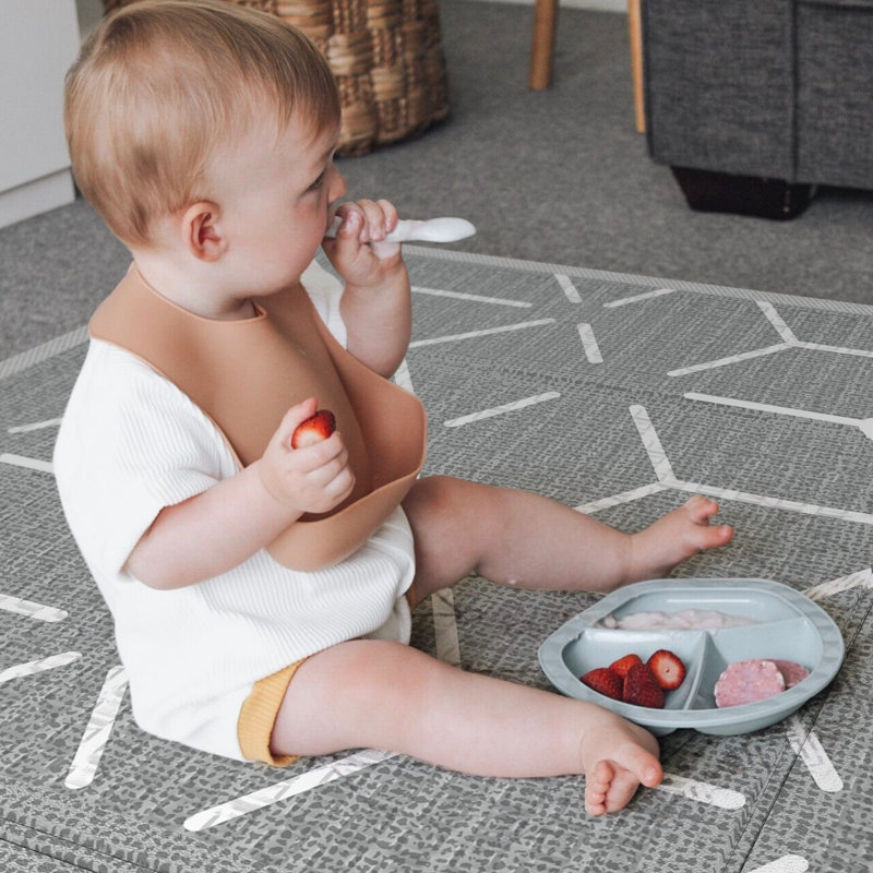 Tapis de jeu pour bébé, tapis de jeu pliable et réversible 59 po x 59 po, tapis de jeu en mousse imperméable de 0,4 po d'épaisseur
