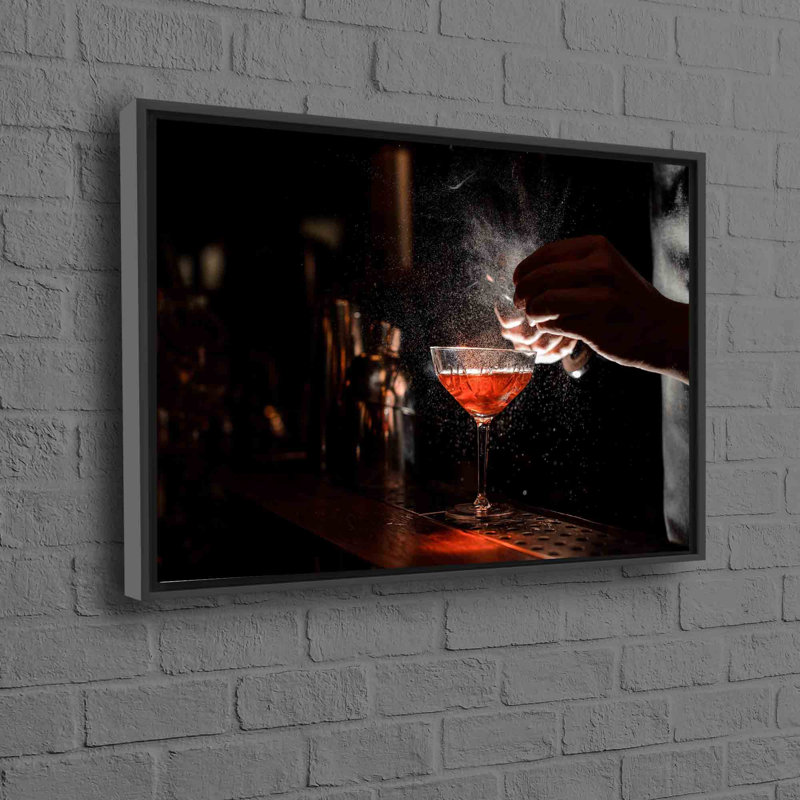 Print on Canvas, Framed Print without Mat, 100 cm H x 235 cm W, Black