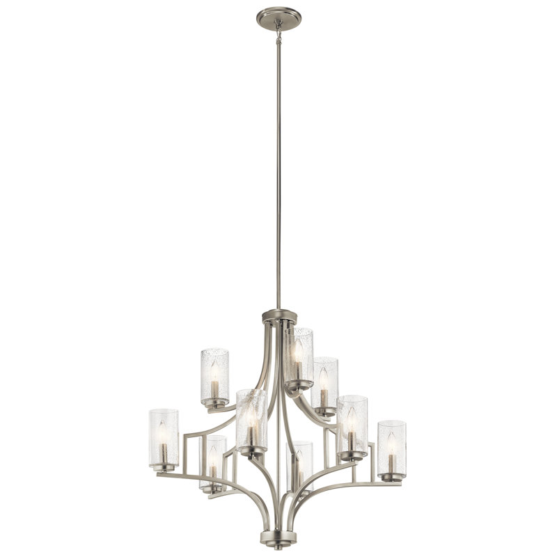 Lustre classique / traditionnel à 9 lumières Vara, Nickel brossé
